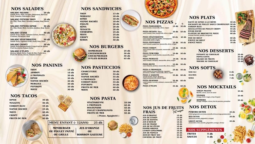 O'Plats — full menu